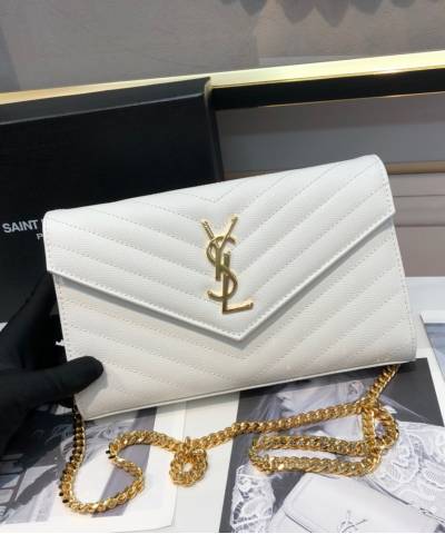 Клатч YSL Envelope Chain Wallet White